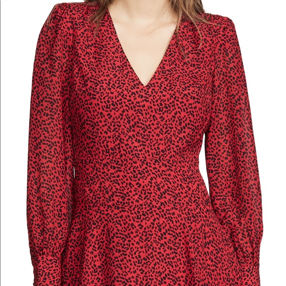 NWT Alice + Olivia Polly Strong Shoulder V Neck Dress Size 14 - Picture 3 of 16